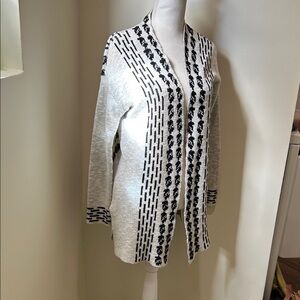 RD Style Elegant Black and White Open Cardigan